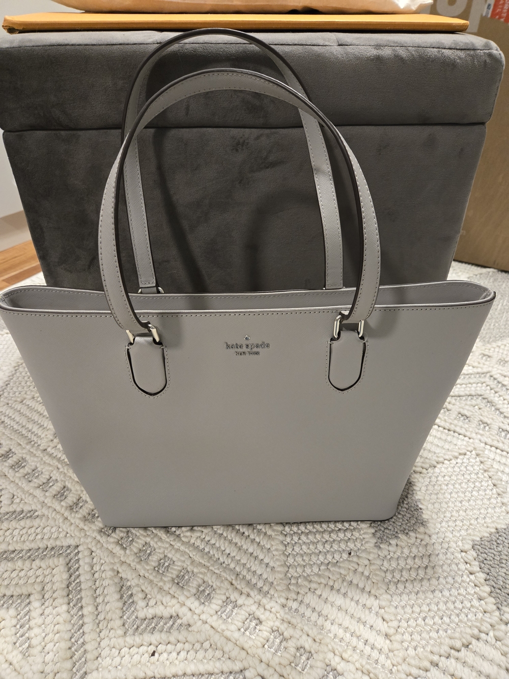 kate spade Gray Leather Tote with Double Handles